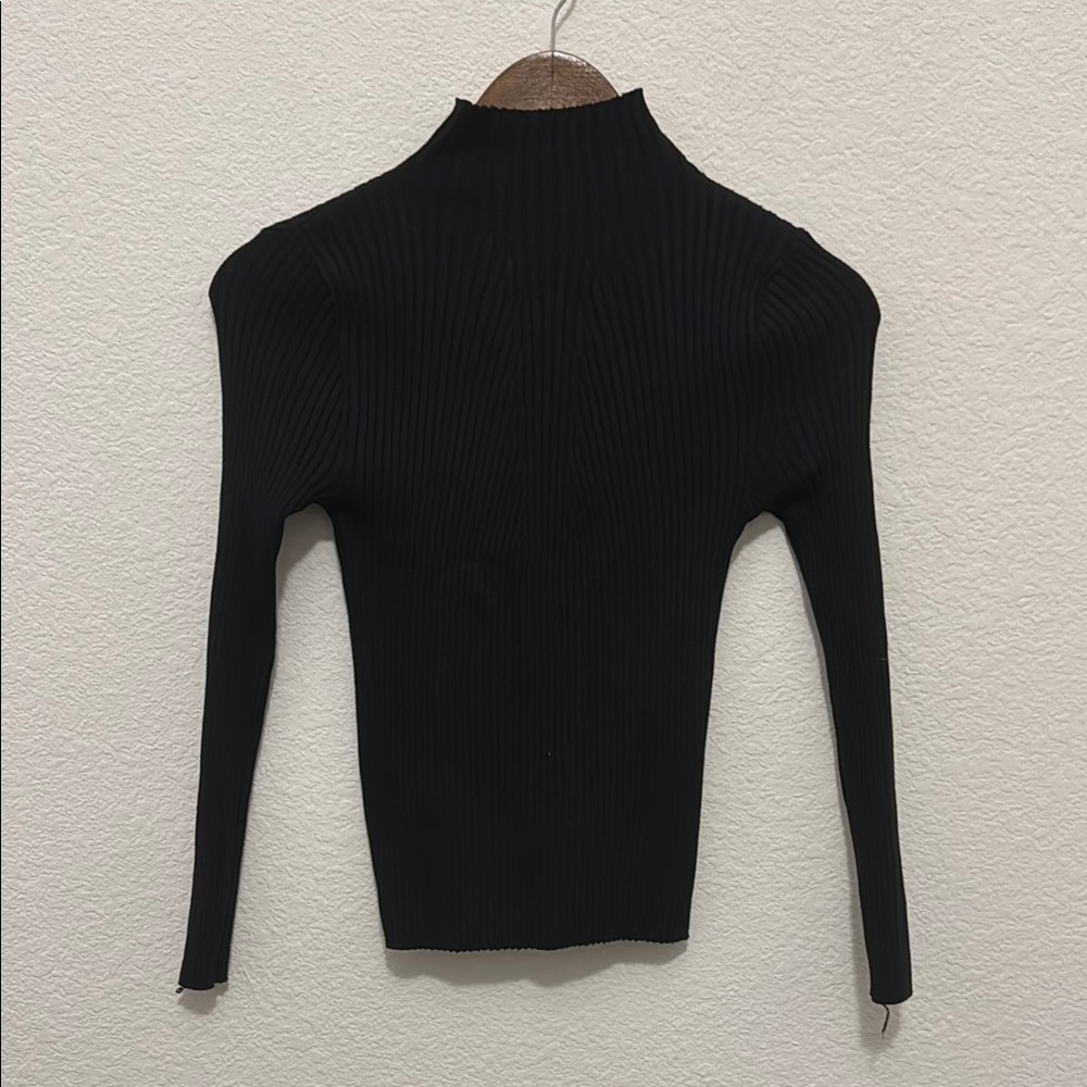 Zaful Black Ribbed Turtleneck